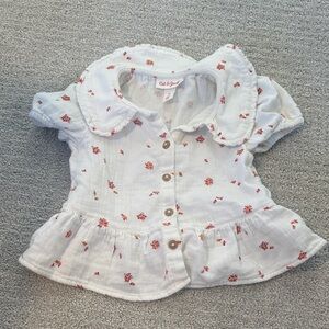Cat & Jack White Shirt with Floral Pattern